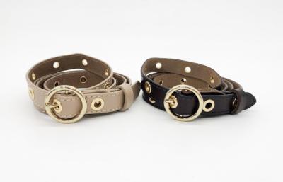 o couro da forma das mulheres da largura de 1.8cm cerca com decoração Brown/cor bege do ilhó