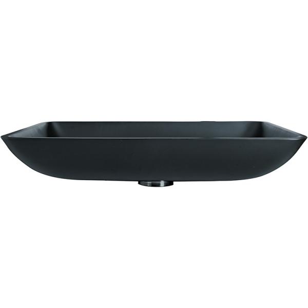Dissipador de vidro moderado da embarcação de Matt Bathroom Wash Basins Black círculo ácido