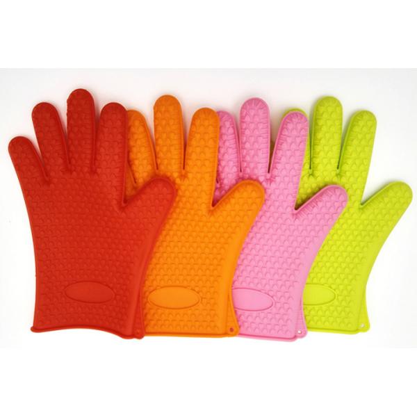 Silicone Rubber Heat Proof Gloves For Cooking With Custom Embossed Logo
