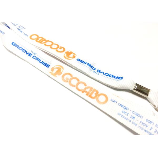 Double Sides Custom Polyester Lanyards Clamp J Hook Silk Screen Printing