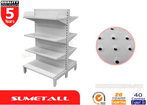 Commercial Gondola Store Shelving Four Layers Peg Board Panel For Supermarket