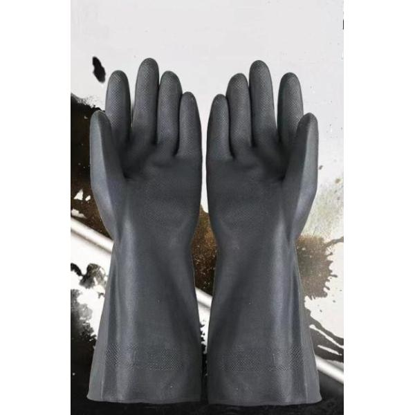 Solvent Resistance Neoprene Chemical Gloves Diamond Grip 330mm Heavy Duty