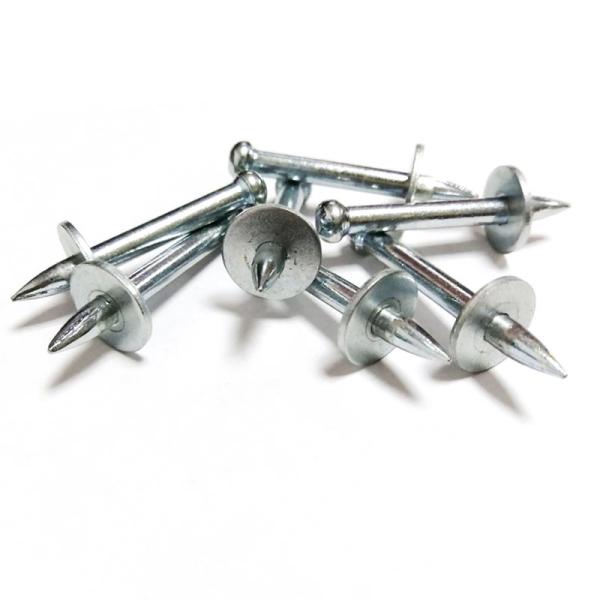 Galvanized-Shining Round Head Steel Washer Concrete Shooting Nail Drive Pin for Hold