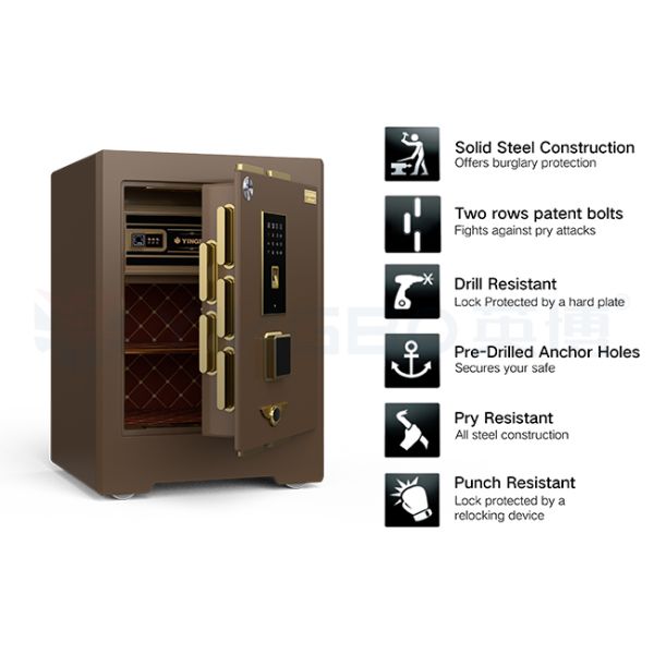 H580mm Dual Alarm System Commercial Safe Box 3D Stereo Soft Leathe Digital Security