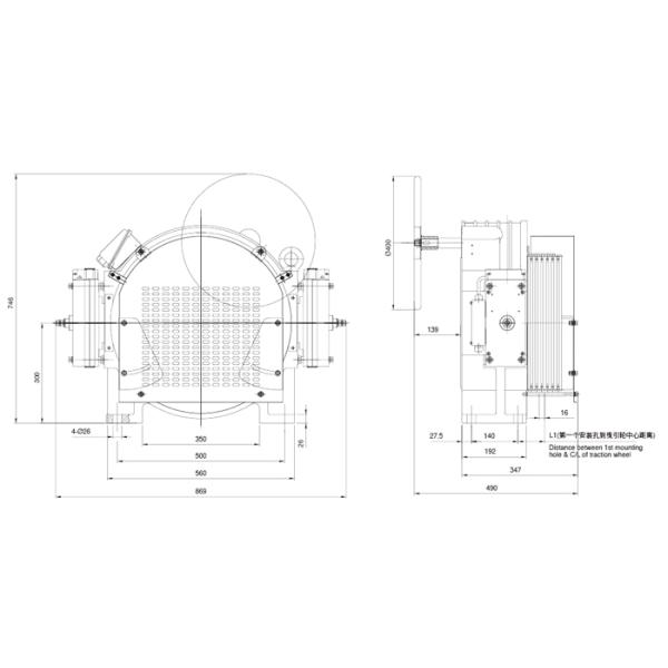máquina sin engranaje de la tracción del elevador 800kg/motor sin engranaje de la elevación para el elevador del pasajero