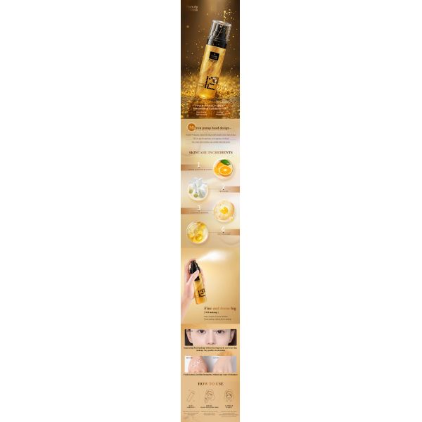 Factory Direct Sales Customized Pearlescent Setting Spray Gold, Silver, Red and Green Waterproof Long-lasting Moisturizing
