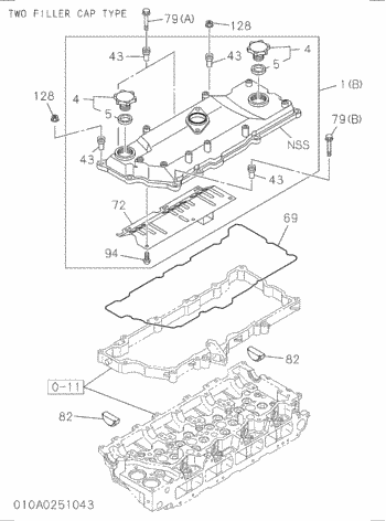 Hitachi ZX200-3 Gasket Cylinder Head Cover 8973313591 8973313601