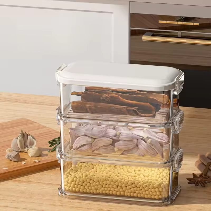 Lunch Boxes Transparent Large Capacity Kitchen Organizer Dry Food Storage Box Kitchen Storage Containers Household Items