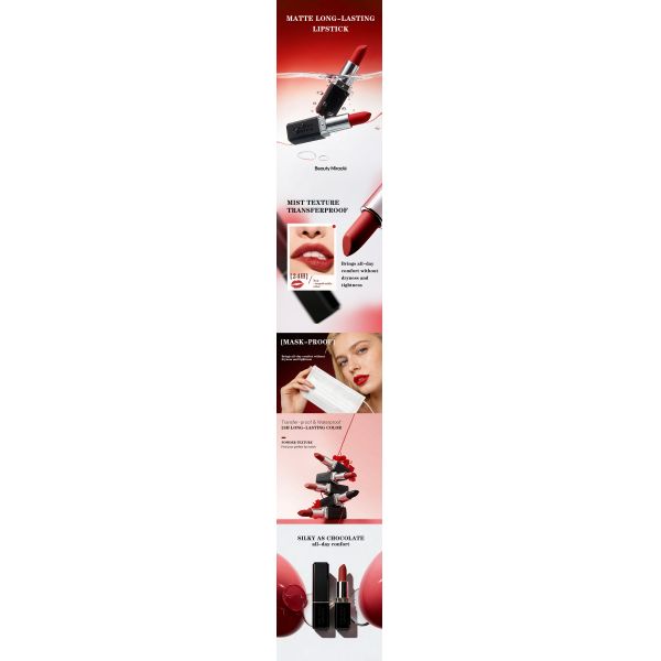 Matte Lipstick High Color Payoff Non-transferable Long-lasting Waterproof and Moisturizing (own Brand)