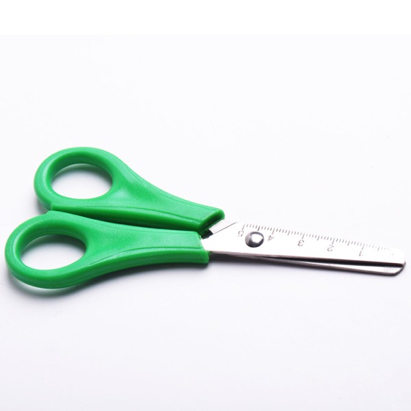 Wholesale safety plastic handle and carbon steel student scissor