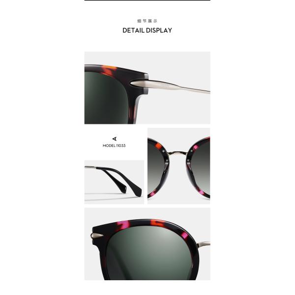 Fashionable Ladies Polarized Sunglasses Eyeglasses Black Blue Green Lens Durable