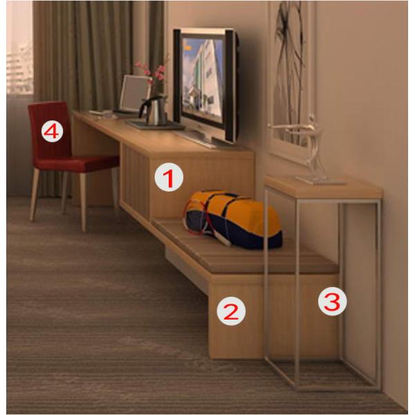 Elegant Hotel Room Furniture Set Wooden Bedroom Suites With Nightstand