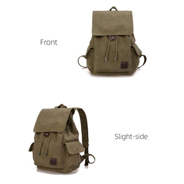 Retro Brown Canvas Backpack Multi-functional Inner Pockets Large Capacity Outdoor Sports Backpack Durable and long-lasting Style