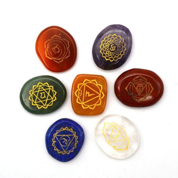 Amethyst Inspirational Chakra Stone Sets in 7 Colors for Mixed Energy