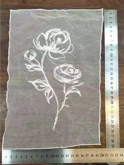 Цветок водорастворимого Applique шнурка гипюра розовый сделал по образцу продетые нитку PP