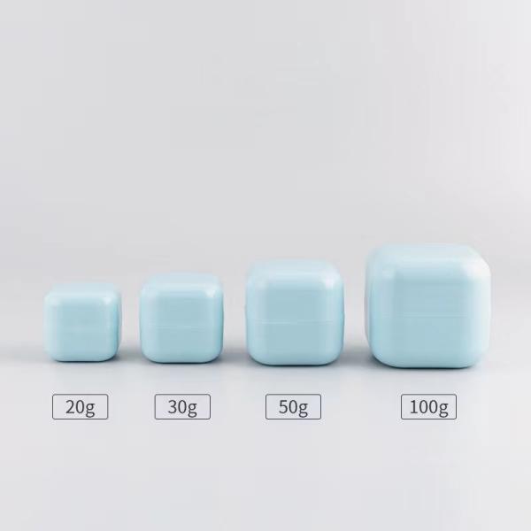 Tarro de crema de plástico cuadrado personalizado 20g 30g 50g 100g
