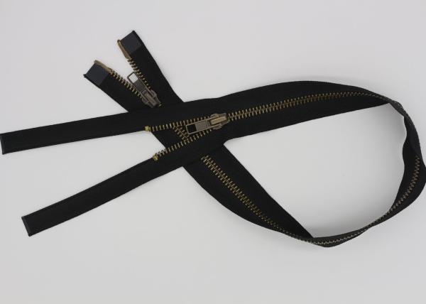 Double Metal Open End Fire Retardant Zippers 36 Inch Antique Brass Metal Zipper