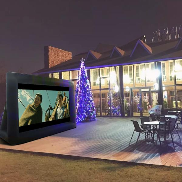 0.55 mm Inflatable Outdoor Projector Movie Screen , Jumbo Inflatable Projector Screen