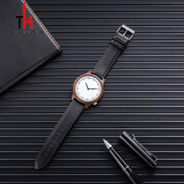 Custom Wood Minimalist Leather Watch Japan Miyota 2035 Movement