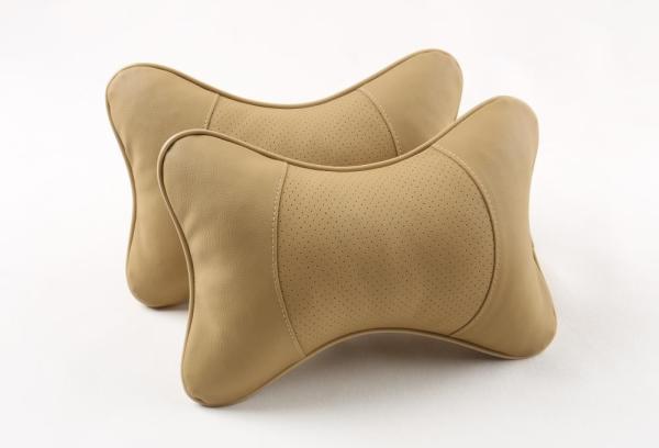 Universal Car Seat Neck Cushion Pillow Ventilate 28 * 18CM Beige Color