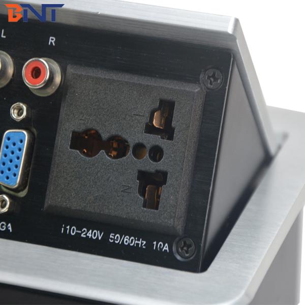 Aluminum alloy hydraulic popup desktop hidden power outlet for office system