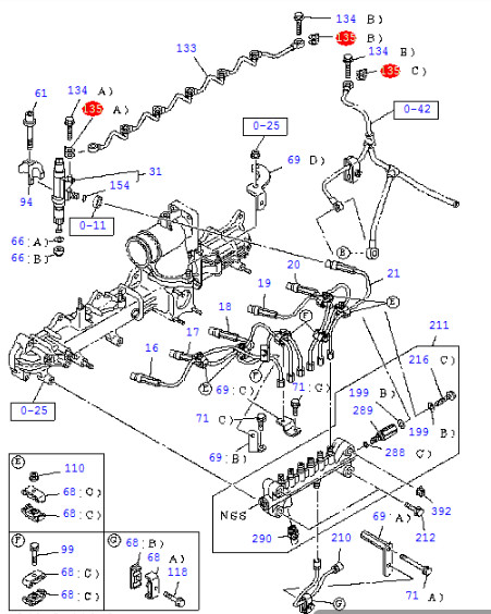 EexcavaDémarrer le moteur ISUZU 4HK1 Fuite du tuyau boulon joints OEM 8-98065992-0