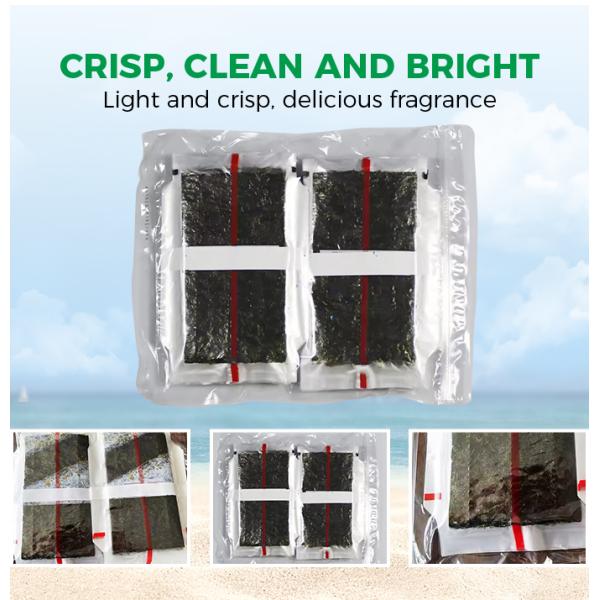 Custom Safe Food Clear Plastic Restaurant Triangle Onigiri Nori Sheets with 21 cm Length and 24 Months Shelf Life