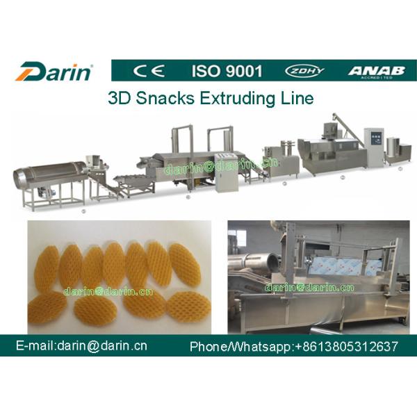 3D Snack Pellet Machinery / Single Screw Snack Extruder Machine For 3D Pellets