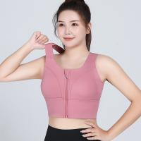 Soutien-gorge arrière de yoga de croix sexy en nylon surdimensionnée de Front Plus Size Sports Bra de la fermeture éclair 5XL