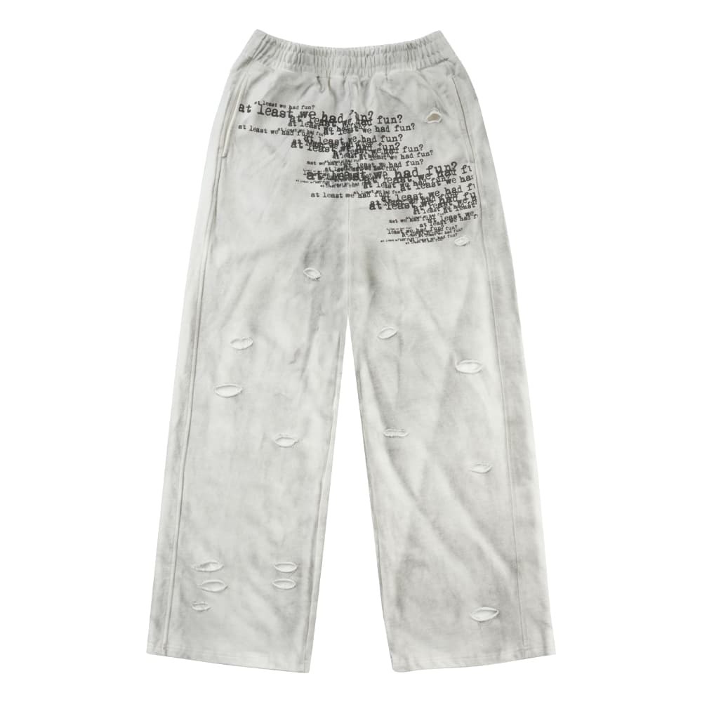 Custom Heavyweight 100%cotton Acid Wash Distressed Wide Leg Sweatpants