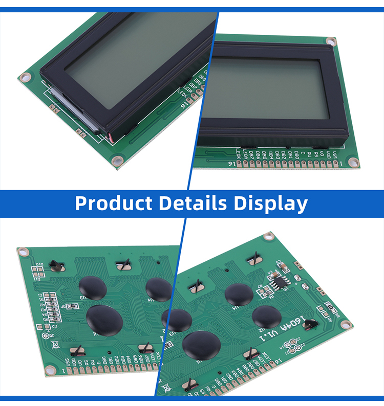 Cyrillic Gray Film 1604A 3.3V Multi Language Multi Character Library ST7066U Support Customization