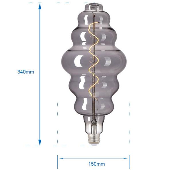 Ampolas antigas fumarentos do estilo do bulbo BE150 4W E27 do diodo emissor de luz de Edison Oversize