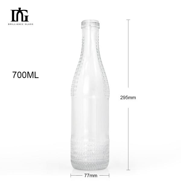 End Glass Beer Bottle for Whisky Vodka Beverage Body Material Glass 500ml 700ml 750ml