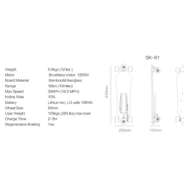 Popular 4 Wheel Drive Electric Skateboard With Bamboo Or Canada Maple Material
