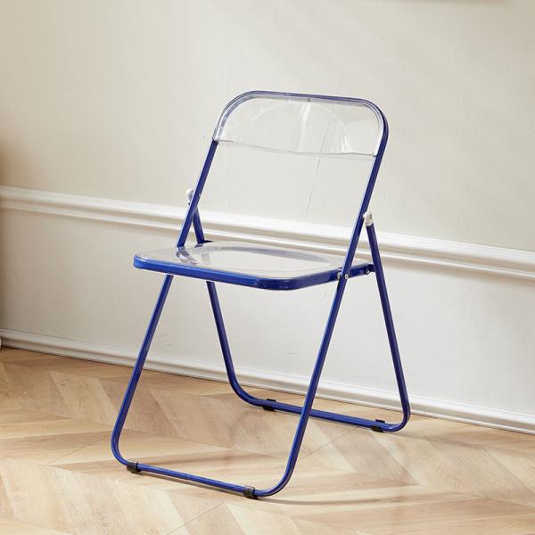 Modern Acrylic Stackable, Plastic Folding Dining Room Armless Home Comfortable Event Chair, Clear, Transparent