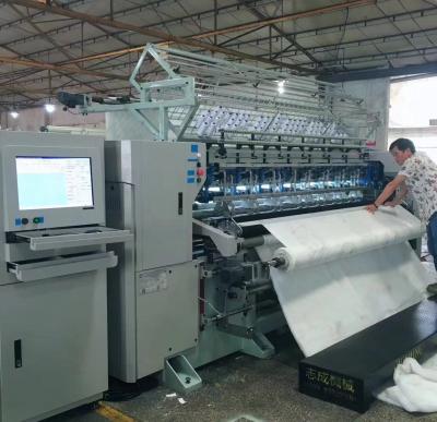 Multi Needle High Speed Quilting Machine / Quilting Equipment With Automatic Panel Cutting Machine
