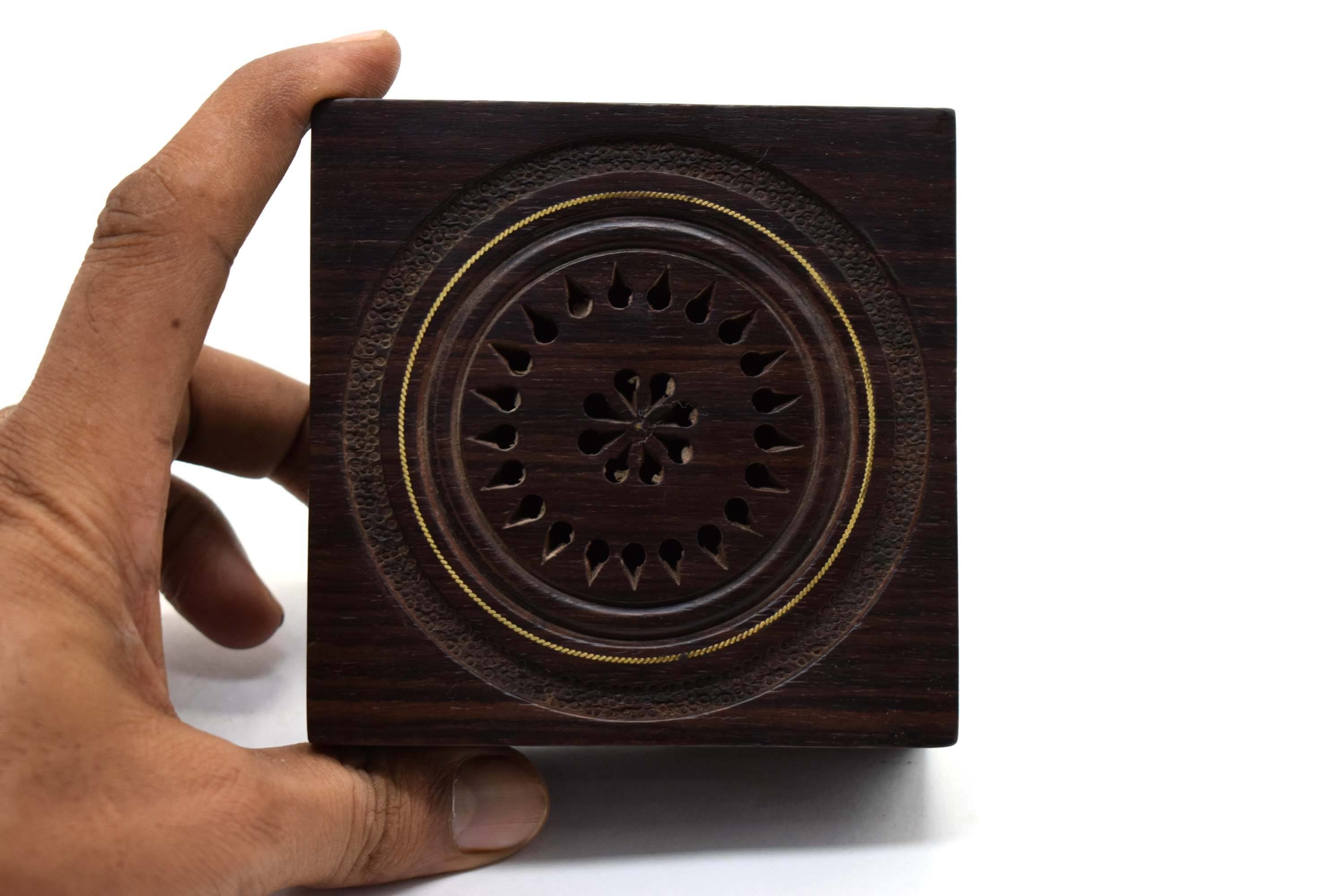 Манго деревянной коробки черноты Keepsaking ящик для хранения 10x10x3.8cm Lidded деревянный