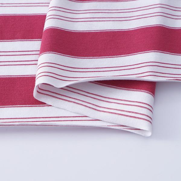 Здоровая и гладкая, сильная, прочная натуральная полосатая вязаная ткань для футболки