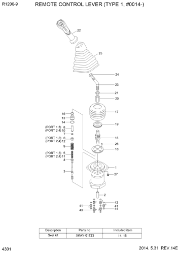 XKAY-01723 XKAY01723 HYUNDAI HCE Seal Kit Fits R140LC-9 R140W9