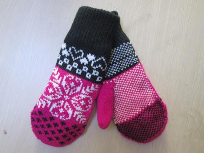 Ladies Acrylic Glove/Mitt with Jacquard--TR Lining glove--Fashion glove--Solid color