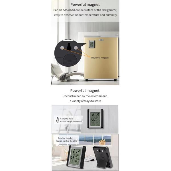 DTH-124 Digital Hygrometer Temperature Sensor 24H Max/Min Record Display Humidity Meter Indoor Room Thermometer Hygrometer