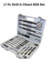 Conjunto de Brocas para Martelo SDS Plus 17 peças Aço 40Cr com Estojo de Plástico