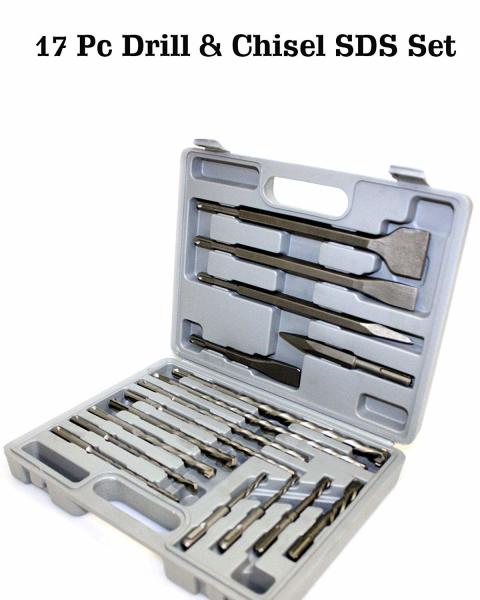 SDS plus broyeur à marteaux ensemble 17pc 40Cr acier avec boîtier en plastique