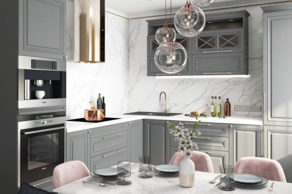 Meubles de cuisines en bois sur mesure - Cuisine moderne en noyer - Armoires de cuisine en bois massif