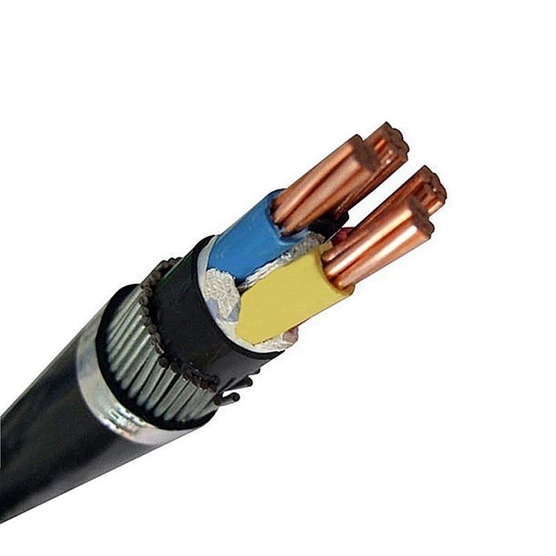 Copper 4 Core XLPE Flame Retardant Steel Wire Armoured Low Voltage Power Cable 600V Size 185-35MM2