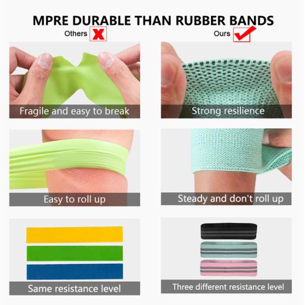 Rubber Silk Nylon Fabric Hip Circle Band , Resistance Hips Slimming Belt