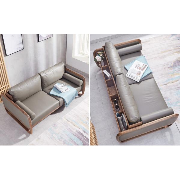 Leather Upholstery Modern Sofa Set , Solid Wood Sofa Set Nordic Style