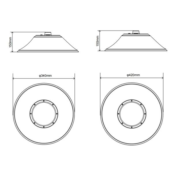 UFO High Bay Lighting LED High Bay Light Сертификат NSF 5 лет Гарантия 100W-240W IP65 с датчиком для торгового центра