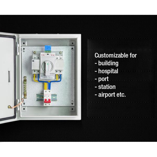 Compact Single Phase Automatic Transfer Switch ATS Box Waterproof Wall - Mount 2 Pole 63A  400V