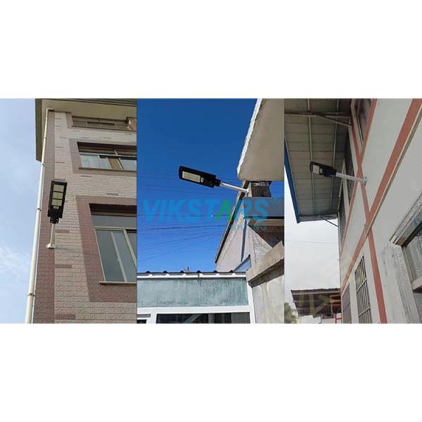 All In One Solar Street Courtyard Light ABS Material With Black Housing